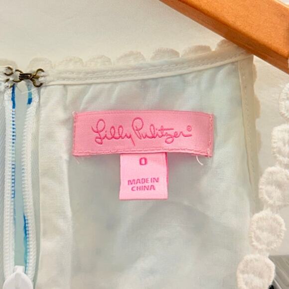Lilly Pulitzer Pearl Lace‎ Shift Dress US 0 Resort Santorini Summer Spring - Picture 6 of 8